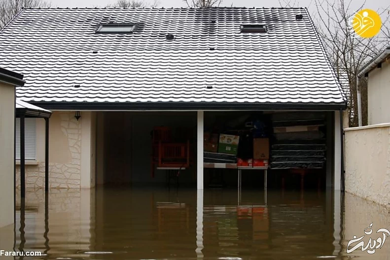 جاری شدن سیل در فرانسه + تصاویر